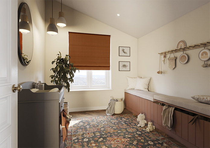 Shima Faux Silk, Rust - Roman Blind - Image 6